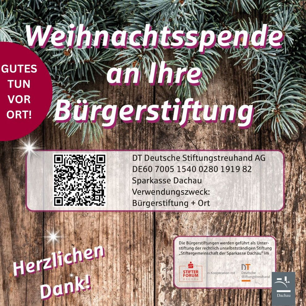 Weihnachtsspende an die Bürgerstiftung Dachau